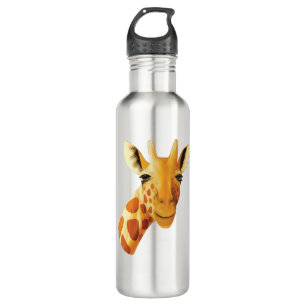 Cute giraffe face beautiful safari 710 ml water bottle