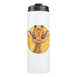 Cute Giraffe Face Big Eyes Animal Lover Thermal Tumbler