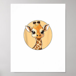 Cute Giraffe Face Cute Eyes Safari Style Poster