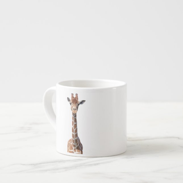 Cute giraffe face espresso cup (Front Left)