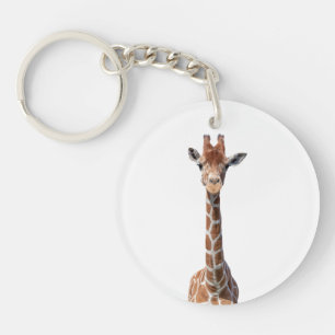Cute giraffe face key ring