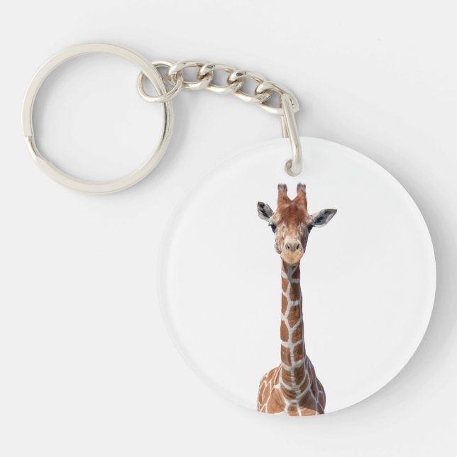 Cute giraffe face key ring (Front)