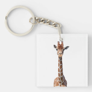 Cute giraffe face key ring