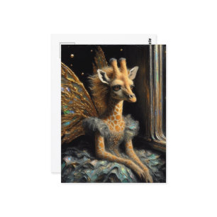 Cute Giraffe Fairy Postcard