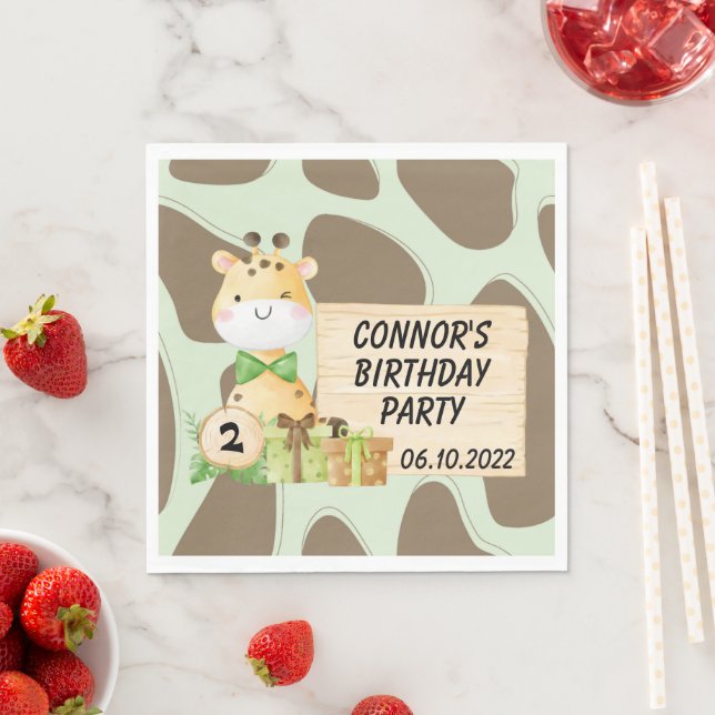 Cute Giraffe For Toddlers Napkin (Insitu)