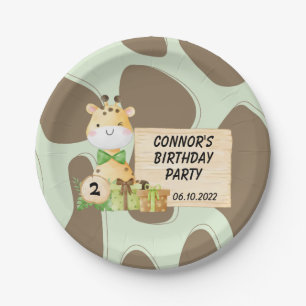 Cute Giraffe For Toddlers Paper Plate