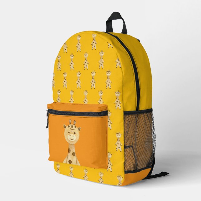 Cute Giraffe gender neutral  Printed Backpack (Back Corner Right)