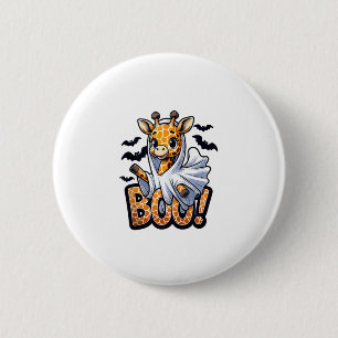 Cute Giraffe Ghost Boo Halloween Costume Zoo Lover 6 Cm Round Badge