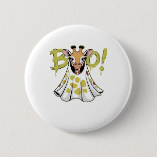 Cute Giraffe Ghost Costume with BOO! Classic T-Shi 6 Cm Round Badge