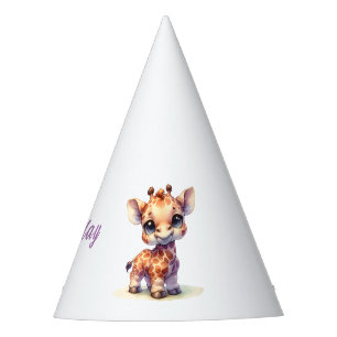 Cute giraffe happy birthday party hat