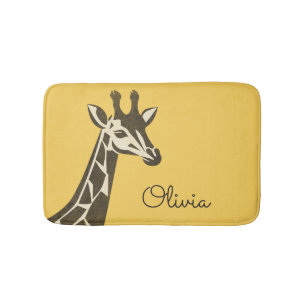 Cute giraffe head decoration bath mat