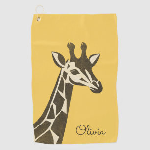 Cute giraffe head decoration golf towel