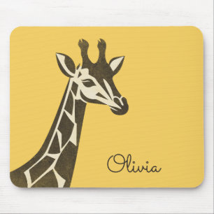 Cute giraffe head decoration mouse pad