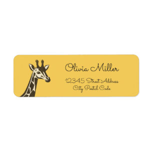 Cute giraffe head decoration return address label
