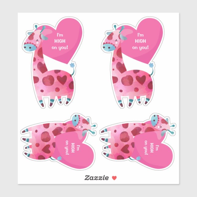 Cute Giraffe High on You Valentine Heart (Sheet)