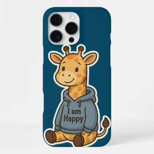 Cute Giraffe Hoodie Sticker iPhone 16 Pro Max Case