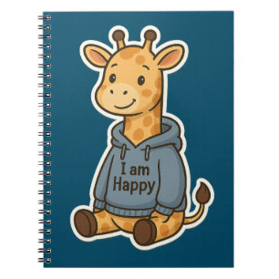 Cute Giraffe Hoodie Sticker Notebook