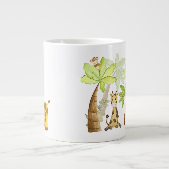 Cute Giraffe Illustration Large Coffee Mug (Front)