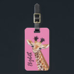Cute Giraffe Illustration Personalised Luggage Tag<br><div class="desc">Cute giraffe custom name luggage tag.</div>