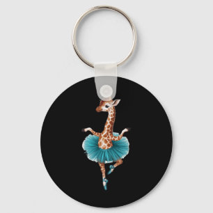 Cute Giraffe In A Tutu Dancing As A Ballerina Key Ring