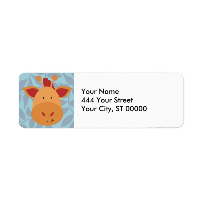 cute giraffe in the jungle return address label (Front)