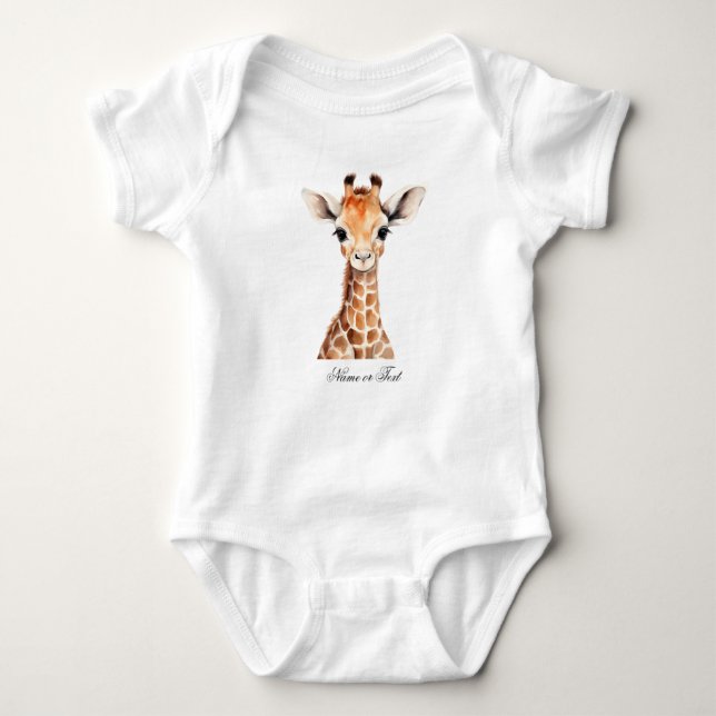 Cute Giraffe Jungle Baby Shower Party Beautiful Baby Bodysuit (Front)