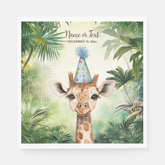 Cute Giraffe Jungle Baby Shower Party Beautiful Napkin (Front)