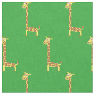 Cute Giraffe Kids Baby Nursery Green Fabric