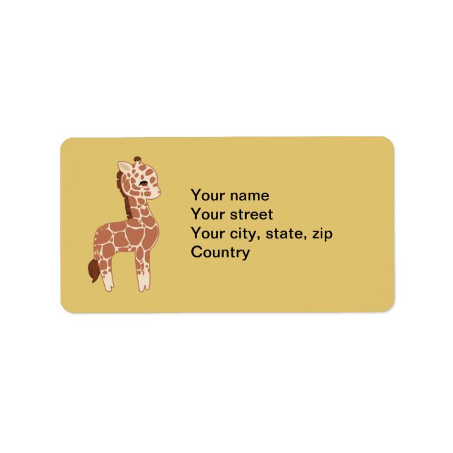 Cute Giraffe Label (Front)
