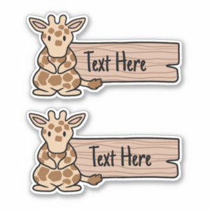 Cute Giraffe Label 