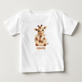 Cute Giraffe Letter G Kids T-Shirt | Animal Alphab