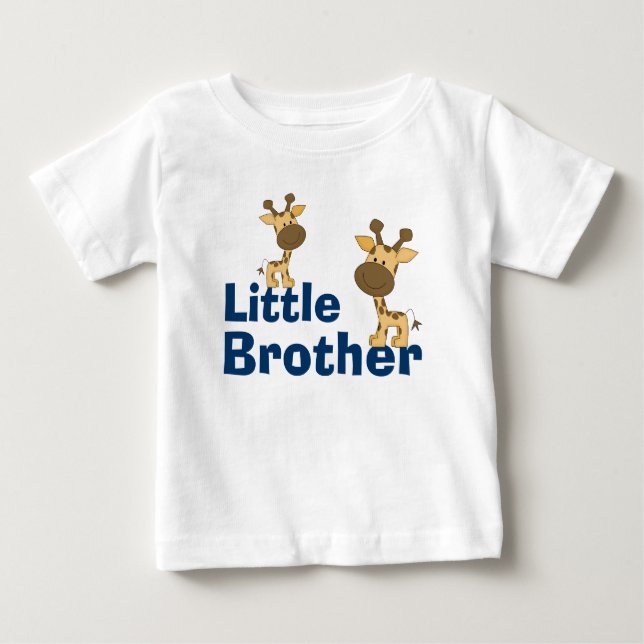 Cute Giraffe Little Brother Baby T-Shirt (Front)