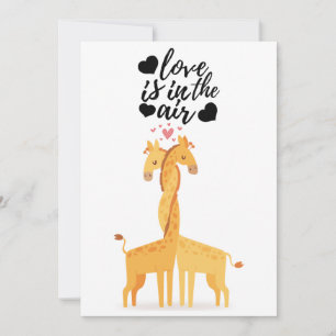 Cute giraffe love card for Valentine's Day