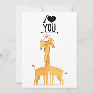 Cute giraffe love card for Valentine's Day