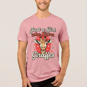 Cute Giraffe Lover Vintage Girl Shirt Design_1
