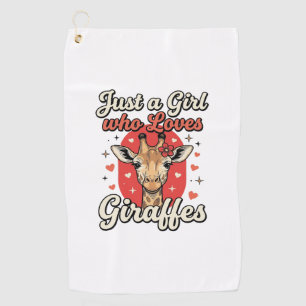 Cute Giraffe Lover Vintage Girl Shirt Design_1 Golf Towel