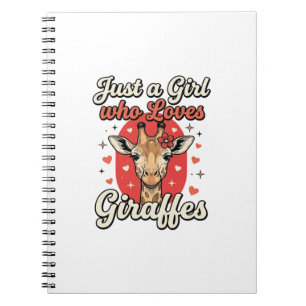 Cute Giraffe Lover Vintage Girl Shirt Design_1 Notebook