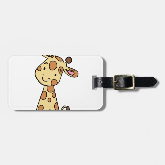 CUTE GIRAFFE LUGGAGE TAG (Front Horizontal)