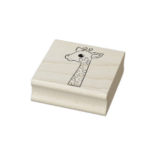Cute Giraffe - Maple Wood Art Stamp