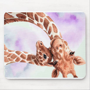 Cute Giraffe Mum And Baby, Gift For Daughter Mouse Pad