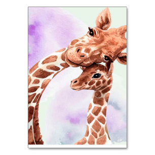 Cute Giraffe Mum And Baby, Gift For Daughter Table Number