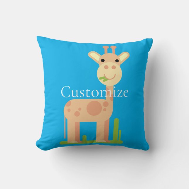 Cute Giraffe Munching  Thunder_Cove Cushion (Front)