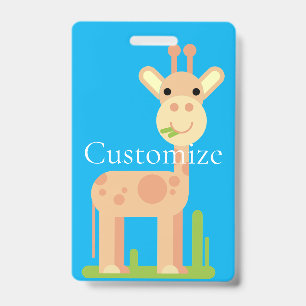 Cute Giraffe Munching Thunder_Cove ID Badge