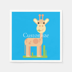 Cute Giraffe Munching  Thunder_Cove Napkin