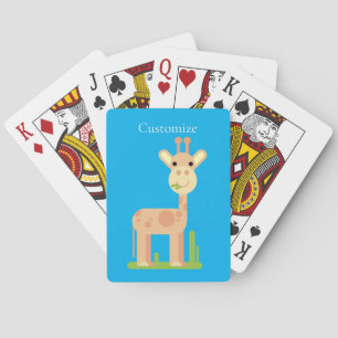 Cute Giraffe Munching Thunder_Cove Playing Cards