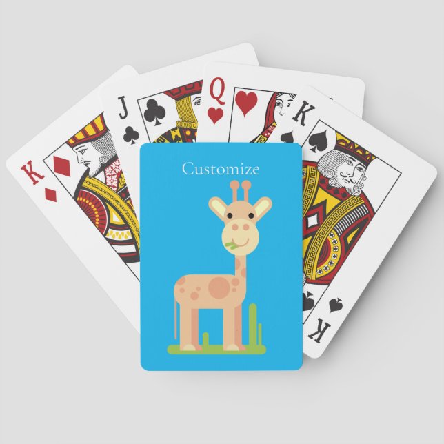 Cute Giraffe Munching  Thunder_Cove Playing Cards (Back)