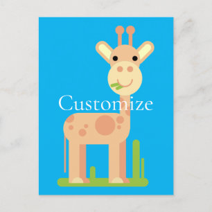 Cute Giraffe Munching Thunder_Cove Postcard