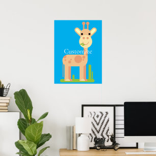 Cute Giraffe Munching  Thunder_Cove Poster