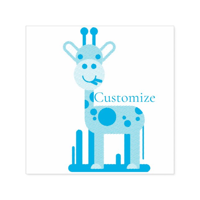 Cute Giraffe Munching Thunder_Cove Self-inking Stamp (Design)