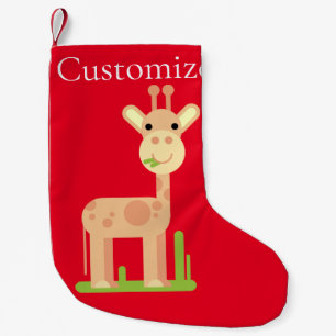 Cute Giraffe Munching  Thunder_Cove Small Christmas Stocking